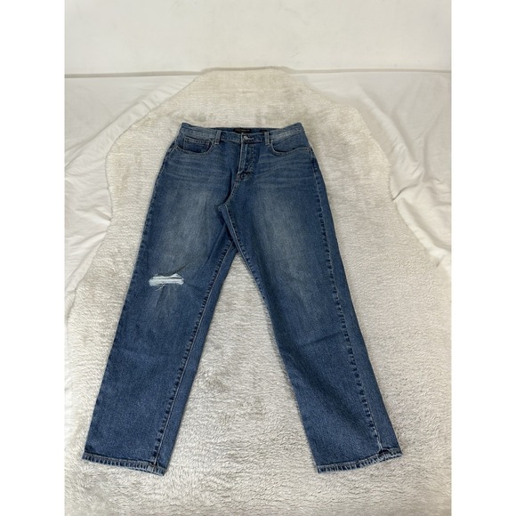 Lucky Brand Denim - Lucky Brand High Rise Mom Jeans Drew Ankle Blue Size 8/29 Distressed